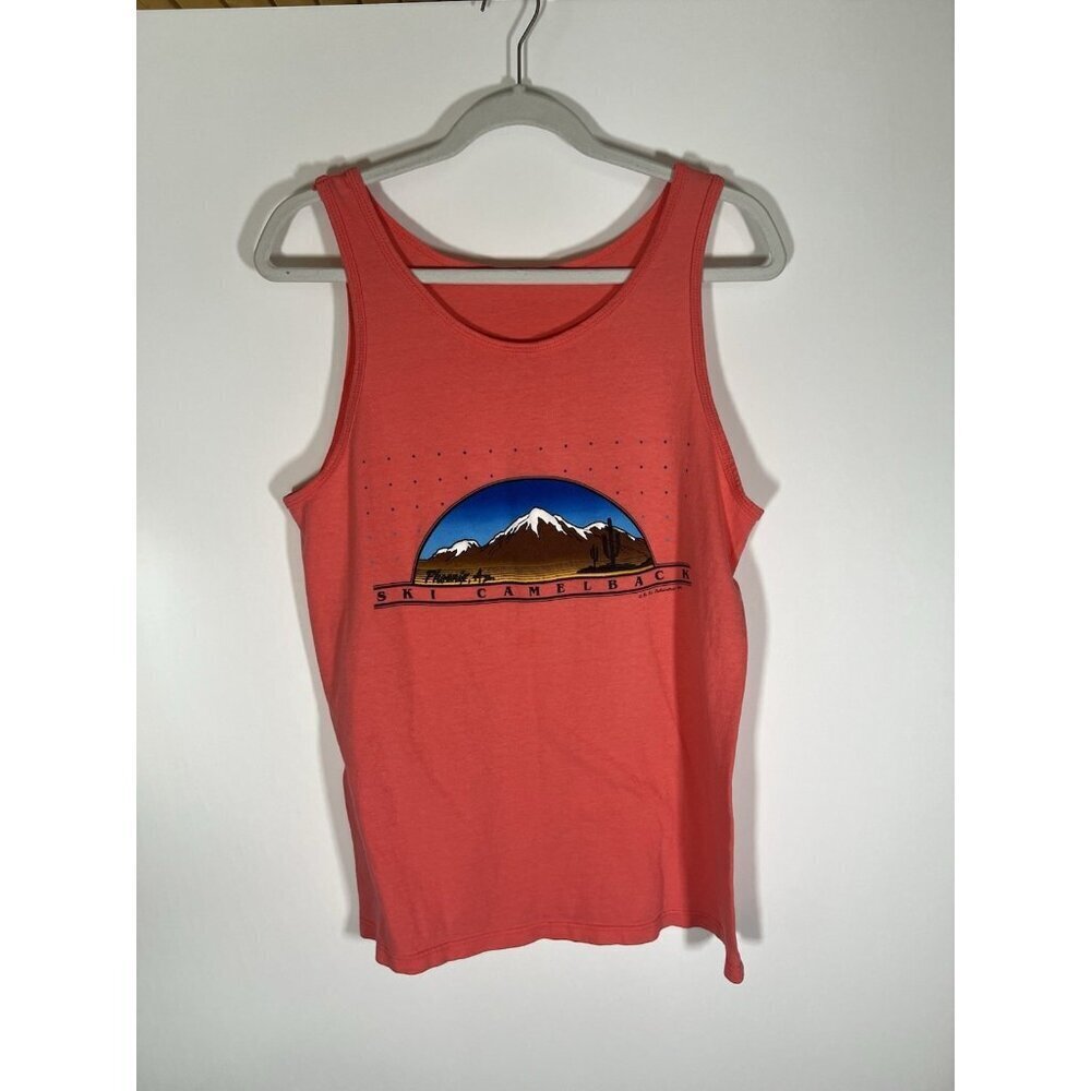 Vintage Y2K coral Ski Camelback Phoenix Arizona tank top retro L hipster